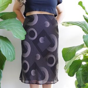 Patterned midi skirt